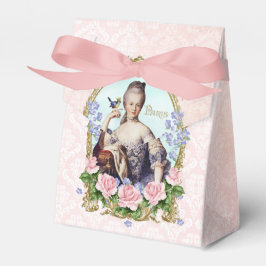 Caixinha De Lembrancinhas Marie Antoinette Pink Damask Rose Favor Box