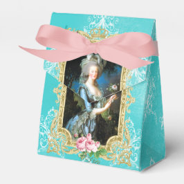 Caixinha De Lembrancinhas Marie Antoinette Portrait Blue Damask Favor Box