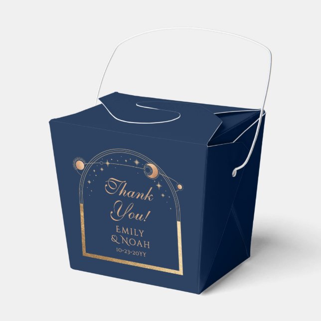 Caixinha De Lembrancinhas Marinha Celestial Sol Lua Casamento Obrigado (Frente)