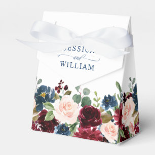 Caixinha De Lembrancinhas Marinho Azul Blush Floral Vazio Casamento de Aquar