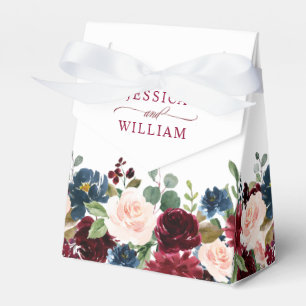 Caixinha De Lembrancinhas Marinho Azul Blush Floral Vazio Casamento de Aquar