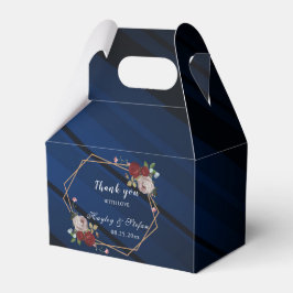 Caixinha De Lembrancinhas Marinho Azul Borgonha Blush Floral Cor-de-rosa