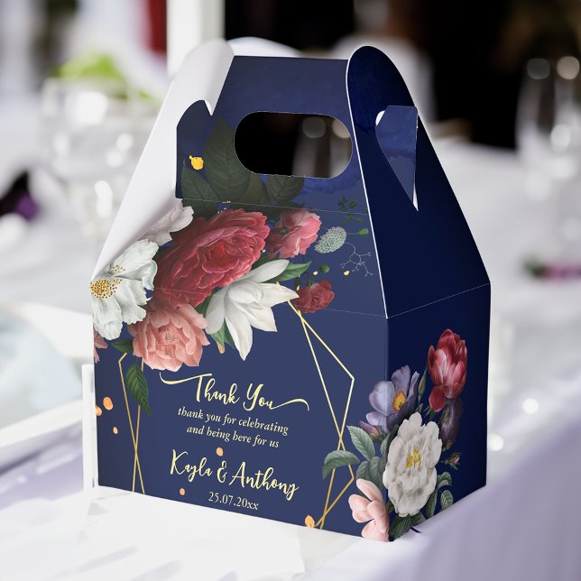 Caixinha De Lembrancinhas Marinho azul burgundy rosa costume de casamento (Navy blue burgundy roses wedding personalized  favor box wedding favors)