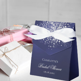 Caixinha De Lembrancinhas Marinho azul, obrigado prateado seu chá de panela