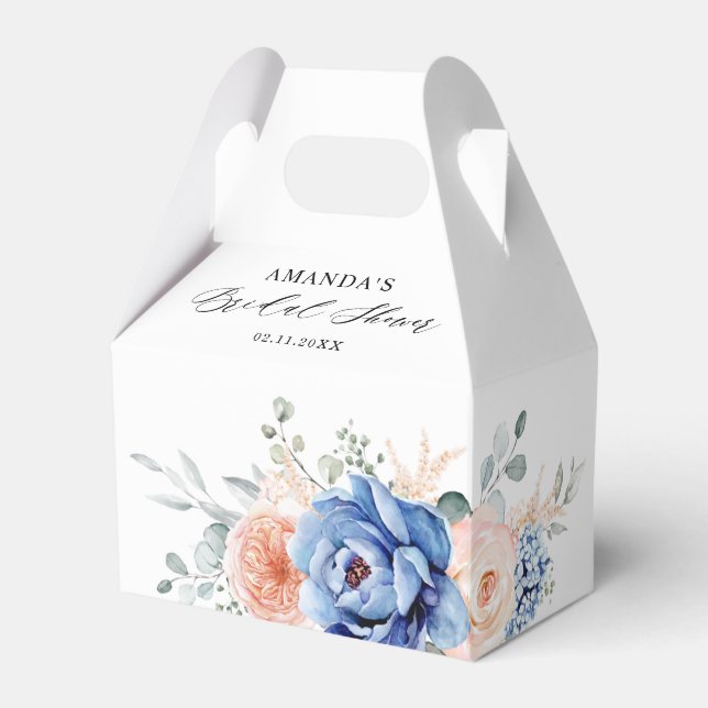 Caixinha De Lembrancinhas Marinho  Blue Slate Dusty Chá de panela rosa (Verso)