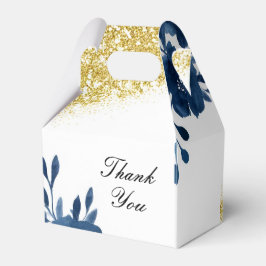 Caixinha De Lembrancinhas Marinho Chic Flutuantes De Aquarela Dourada Casame