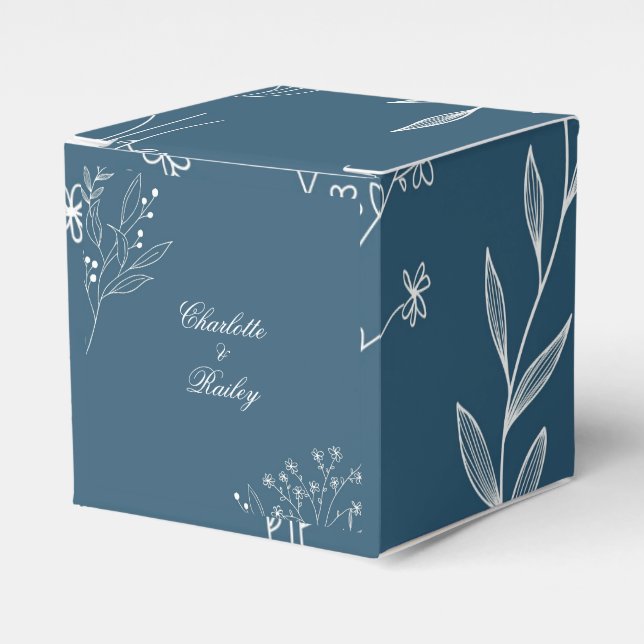 Caixinha De Lembrancinhas Marinho Corner Floral Boho Wedding (Frente)