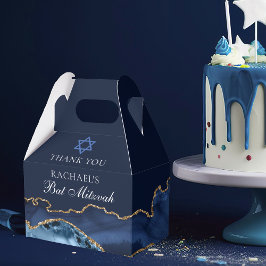 Caixinha De Lembrancinhas Marinho Elegante, Festa de Bat Mitzvah, Gato Azul 