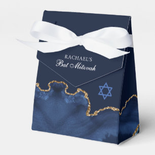 Caixinha De Lembrancinhas Marinho Elegante, Festa de Bat Mitzvah, Gato Azul 