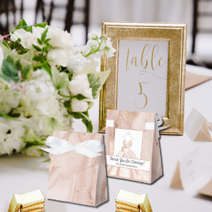 Caixinha De Lembrancinhas Mármore Dourado Rosa Casamento & Quinceañera Perso