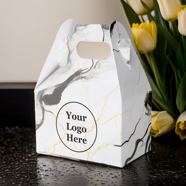 Caixinha De Lembrancinhas Mármore preto e branco (Criador carregado)