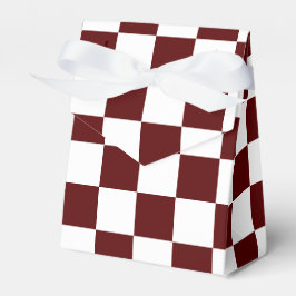 Caixinha De Lembrancinhas Maroon with White Square Pattern Tent