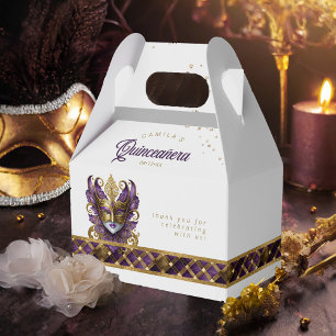 Caixinha De Lembrancinhas Mascarada Mask Motif Harlequin Purple ID1031