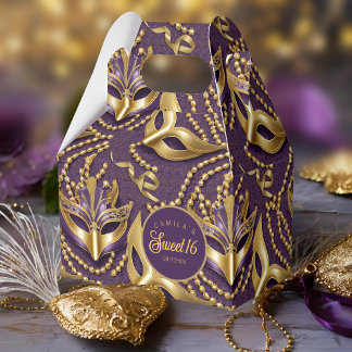 Caixinha De Lembrancinhas Mascarada Sweet 16 Pattern Purple ID1032