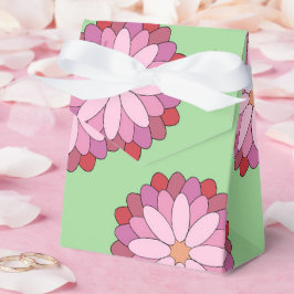 Caixinha De Lembrancinhas Medalhão Verde-Asiático Pastel Rosa Floral