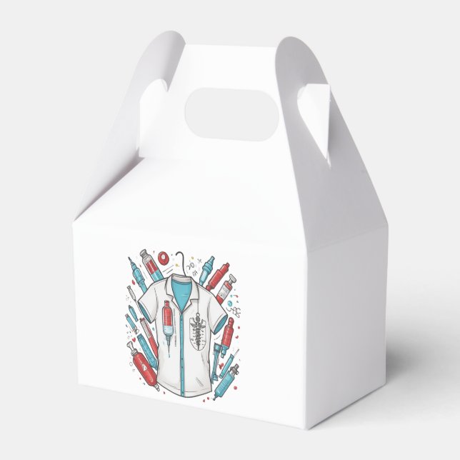 Caixinha De Lembrancinhas Medical Wrapping Paper – Syringe & Vial Art (Frente)