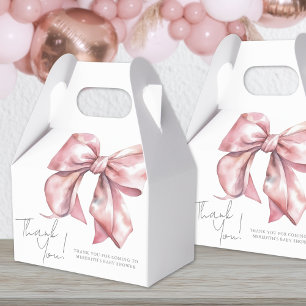 Caixinha De Lembrancinhas Menina Coquete com Laço Rosa Chá de Bebê