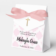 Menina Personalizada, obrigado de batismo rosa