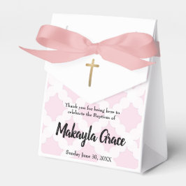 Caixinha De Lembrancinhas Menina Personalizada, obrigado de batismo rosa