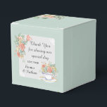 Caixinha De Lembrancinhas Mensagem Floral Teacup Elegant Custom Obrigado<br><div class="desc">Bonito arte aquarela em pastéis obrigado que você mande um favor para os convidados.</div>
