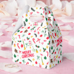 Caixinha De Lembrancinhas Merry Christmas Cute Doodle Whimsical Pattern<br><div class="desc">Hope you like this holiday design. Click "personalize" to edit and change the background colors. Check my shop for more matching items like greeting cards, gift tags, stickers, mugs, towels, tissue paper as well as other holiday patterns. Thanks for shopping with me! if you'd like something custom let me know!...</div>