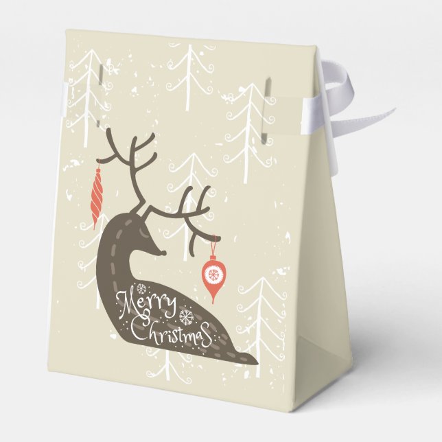 Caixinha De Lembrancinhas Merry Christmas Reindeer Cozy (Verso)
