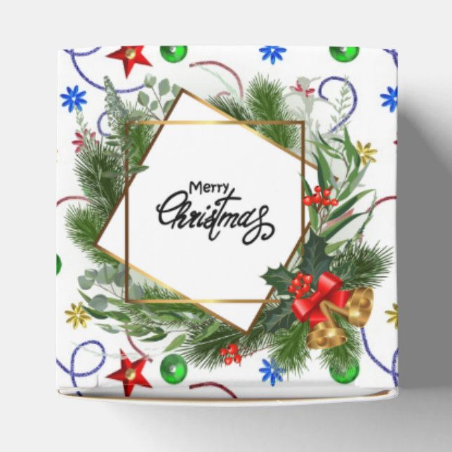 Caixinha De Lembrancinhas Merry Christmas Trimings  Favor Box (Topo)