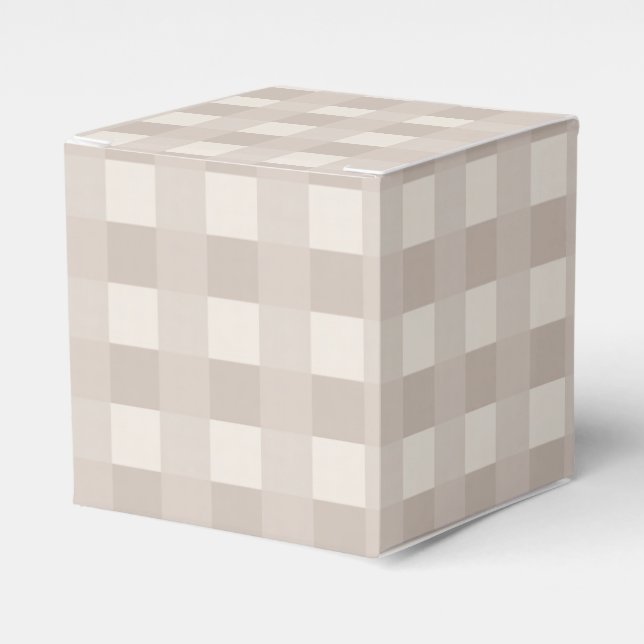 Caixinha De Lembrancinhas Minimal Beige Checkerboard Design (Frente)