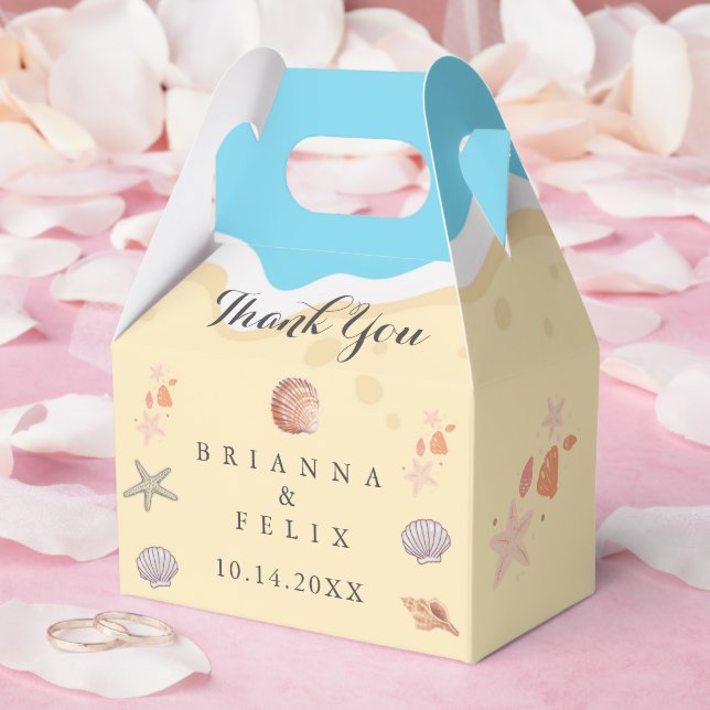 Caixinha De Lembrancinhas Minimal Blue Ocean Summer Wedding (Casamento)