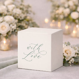 Caixinha De Lembrancinhas Minimal Sage Green Wedding Favor Box with Love