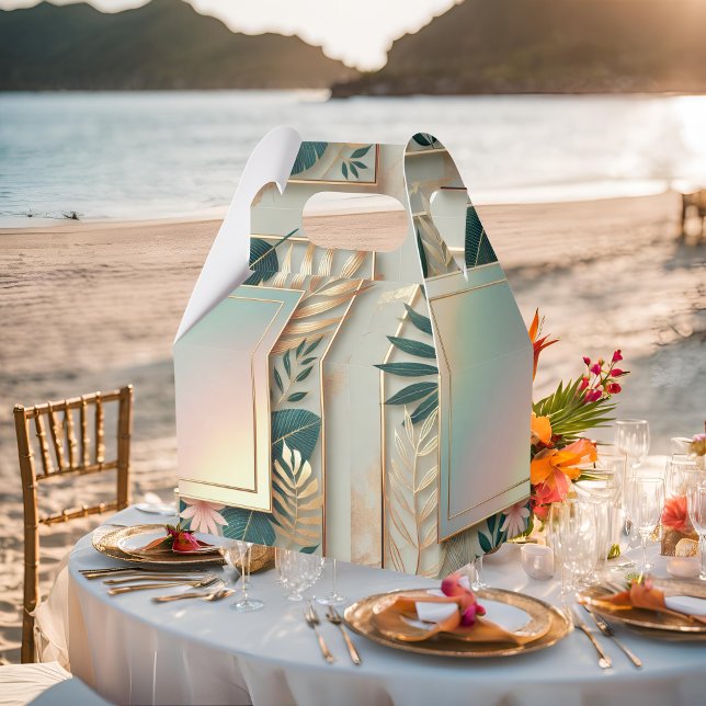 Caixinha De Lembrancinhas Minimalista de Elegância Tropical (Criador carregado)