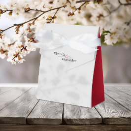 Caixinha De Lembrancinhas Minimalista Elegante Com Casamento De Acentos Verm