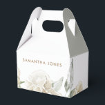 Caixinha De Lembrancinhas Minimalista Floral de Peônia Branco Moderno Aquare<br><div class="desc">O design floral em aquarela de peônia branca moderna minimalista é o presente perfeito para os convidados do chá de noiva. Surpreenda suas damas de honra e amigas com as ideias perfeitas de presente para despedida de solteira. As lindas flores são fofas, femininas e modernas e são o presente perfeito...</div>