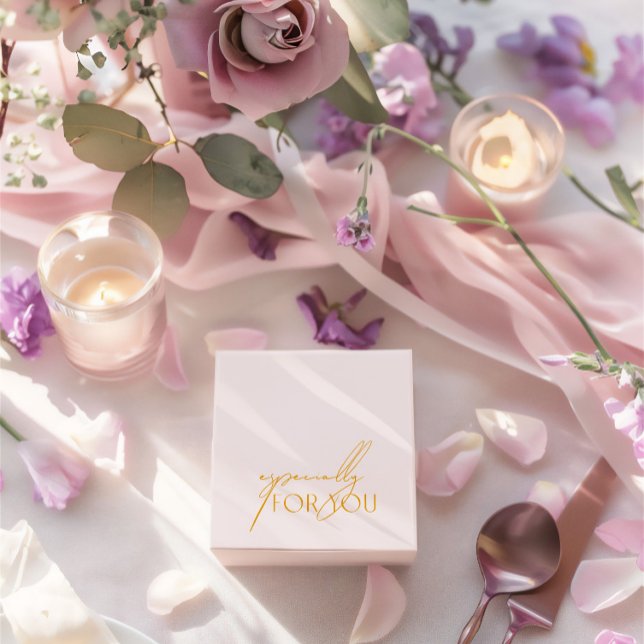 Caixinha De Lembrancinhas Mínimo Cor-de-Rosa Esbranquiçada e Amarelo Especia (Minimalist Blush Pink & Yellow Especially For You Favor Boxes)