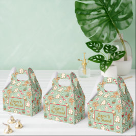 Caixinha De Lembrancinhas Mint Gingerbread Sweet Christmas Pattern