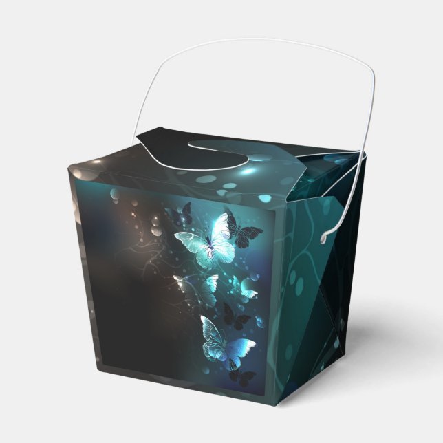 Caixinha De Lembrancinhas Mint Night Butterflies (Frente)