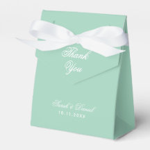 Mint Wedding Obrigado Simples Escrito Branco Verde