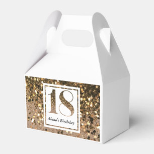Caixinha De Lembrancinhas Minúsculo moderno brilho de ouro falso 18 anos