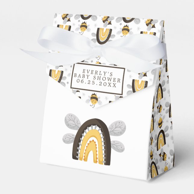 Caixinha De Lembrancinhas Mod Rainbow Bumblebee Chá de fraldas (Frente)