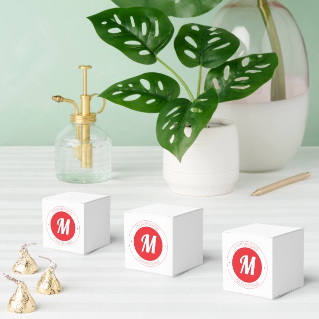 Caixinha De Lembrancinhas Modelo de Monograma e Texto Circular Personalizáve (Múltiplo)