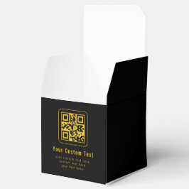Caixinha De Lembrancinhas Modelo de QR Code e Texto Editável | Preto e Doura