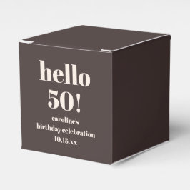 Caixinha De Lembrancinhas Modern Bold Earthy Brown 50th Birthday Custom