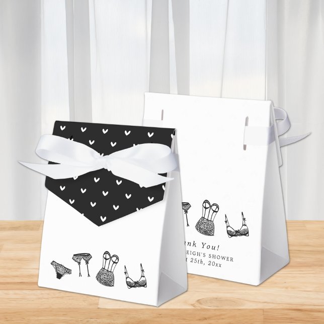 Caixinha De Lembrancinhas Modern Brush Script Roupa Íntima Chá de Noiva (Criador carregado)