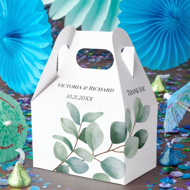 Caixinha De Lembrancinhas Modern Eucalyptus Greenery Wedding (Festa)