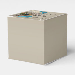 Caixinha De Lembrancinhas Modern Taupe Aqua Peacock Feather Casamento Favor 