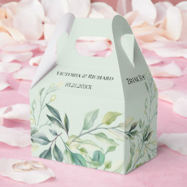 Caixinha De Lembrancinhas Modern Watercolor Eucalyptus Leaves Greenery