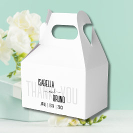 Caixinha De Lembrancinhas Moderno, Elegante Texto Pessoal Preto Casamento