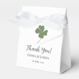 Caixinha De Lembrancinhas Moderno Verde Irlandês Quatro Folha de Folha Obrig