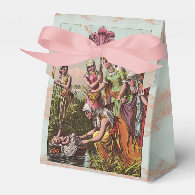 Caixinha De Lembrancinhas Moisés De Bebê Em Uma Cesta (Frente)