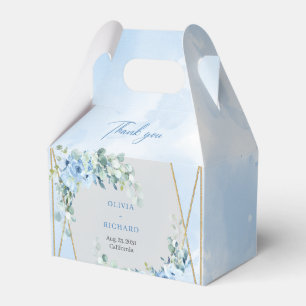 Caixinha De Lembrancinhas Moldura azul-russa Eucalipto-bucal-dourada